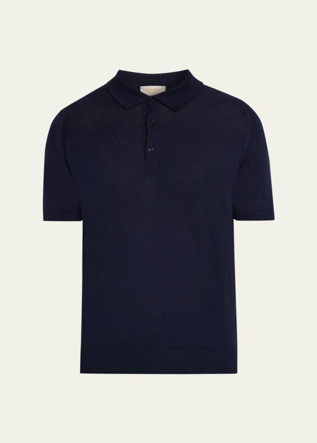 John Smedley Men's Wide Rib-Knit Merino Polo Shirt - Bergdorf Goodman