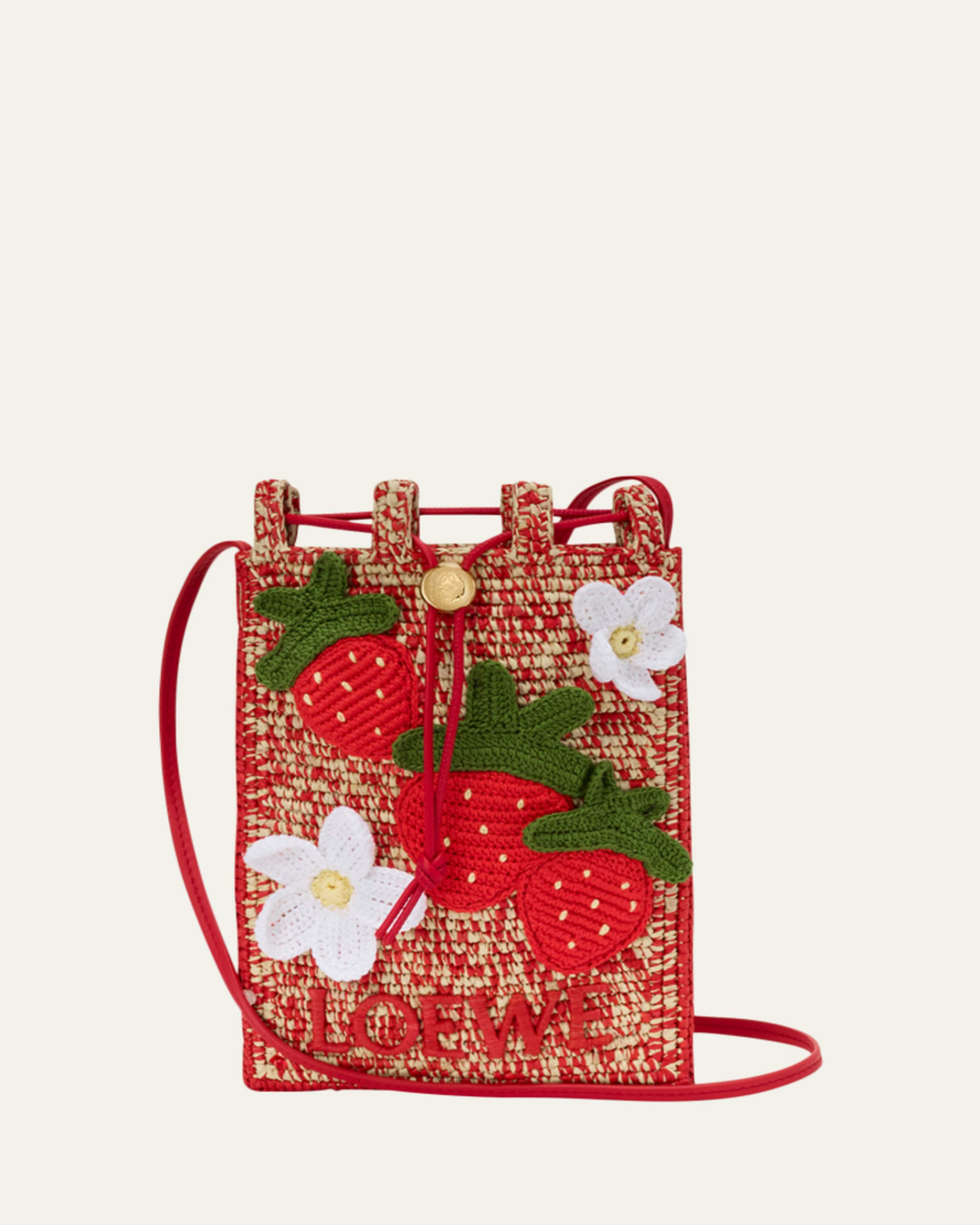 Loewe x Paula's Ibiza Crochet Raffia Pocket Crossbody Bag
