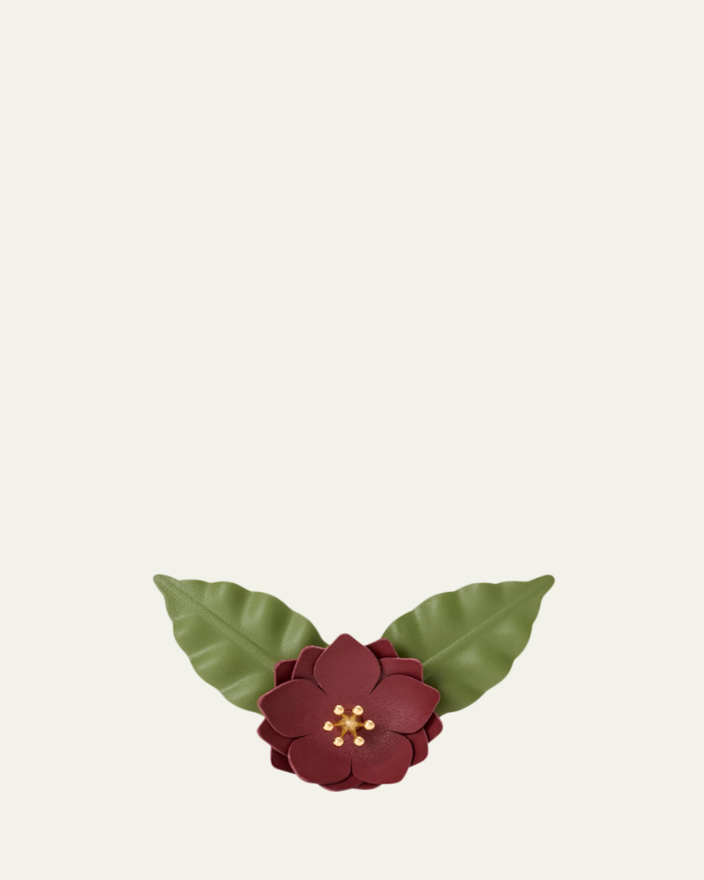 Loewe x Paula's Ibiza Leather Flower Pin - Bergdorf Goodman