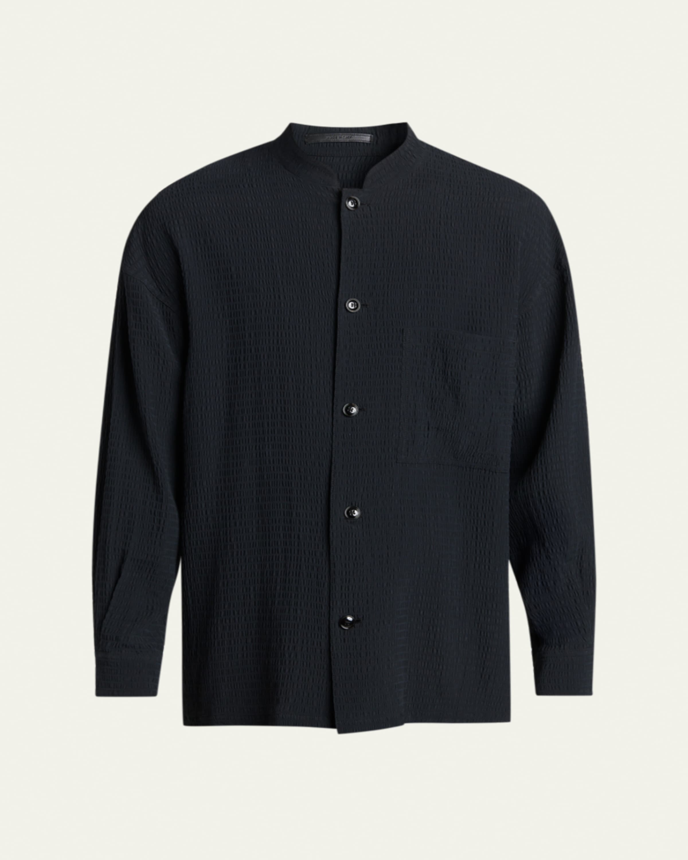 Giorgio Armani Men's Textured Cotton Linework Button-Down Shirt