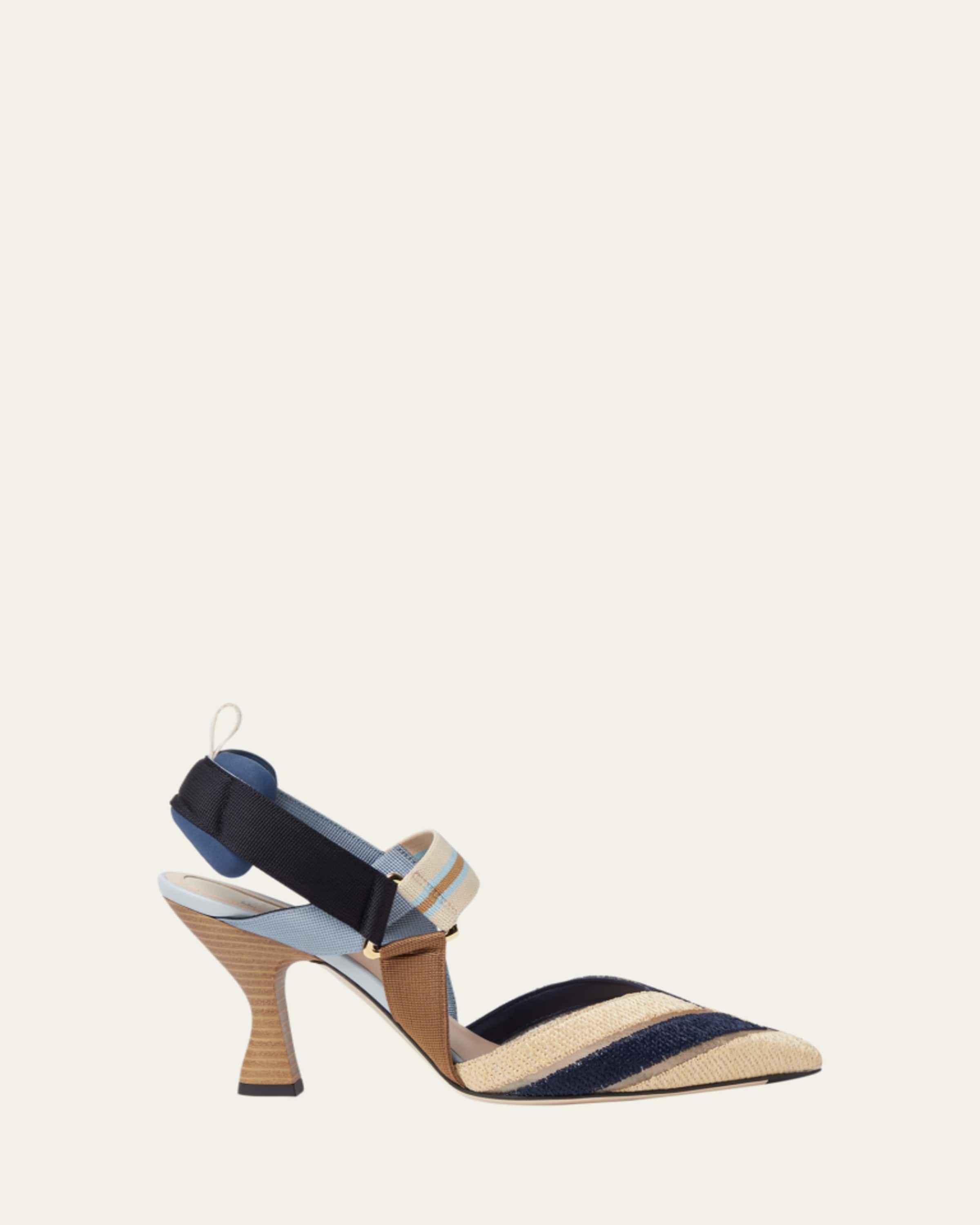Fendi Colibri Runway Mesh FF Slingback Pumps - Bergdorf Goodman
