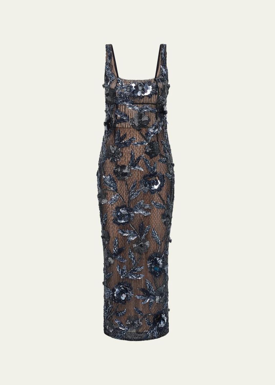 rachel gilbert black sequin dress Mirage Floral-Embellished Strapless Column Gown silk a line dress Polyester Dry clean Trim Size:USA 10 (L)/42 in.(107 cm)Garment Chest 3D Flower Dress