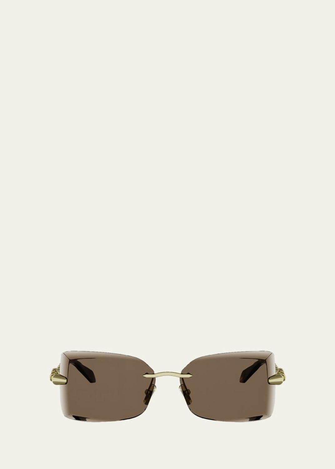 BVLGARI Serpenti 51mm Metal Rectangular Sunglasses - Bergdorf Goodman