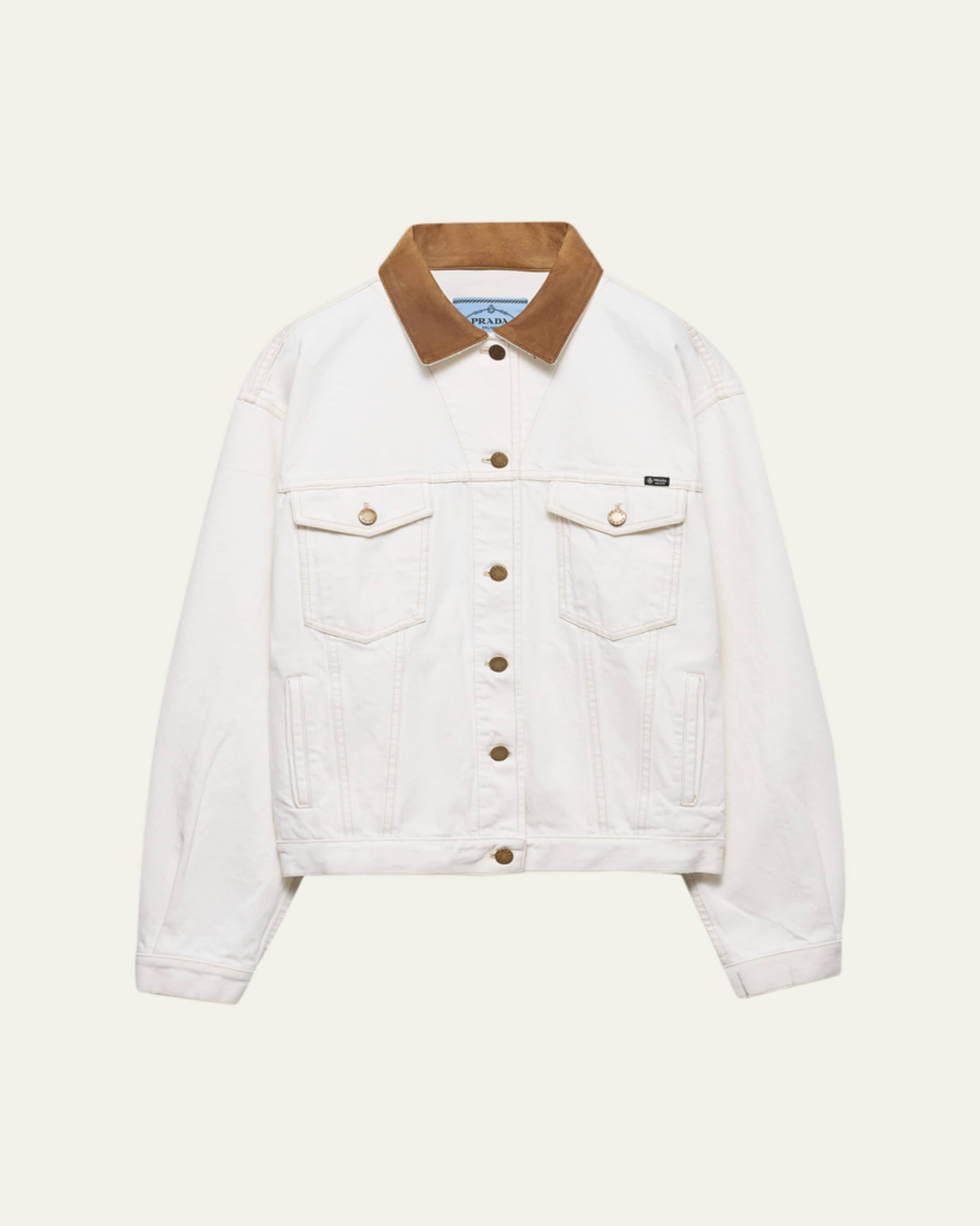 Prada Denim and Leather Jacket - Bergdorf Goodman