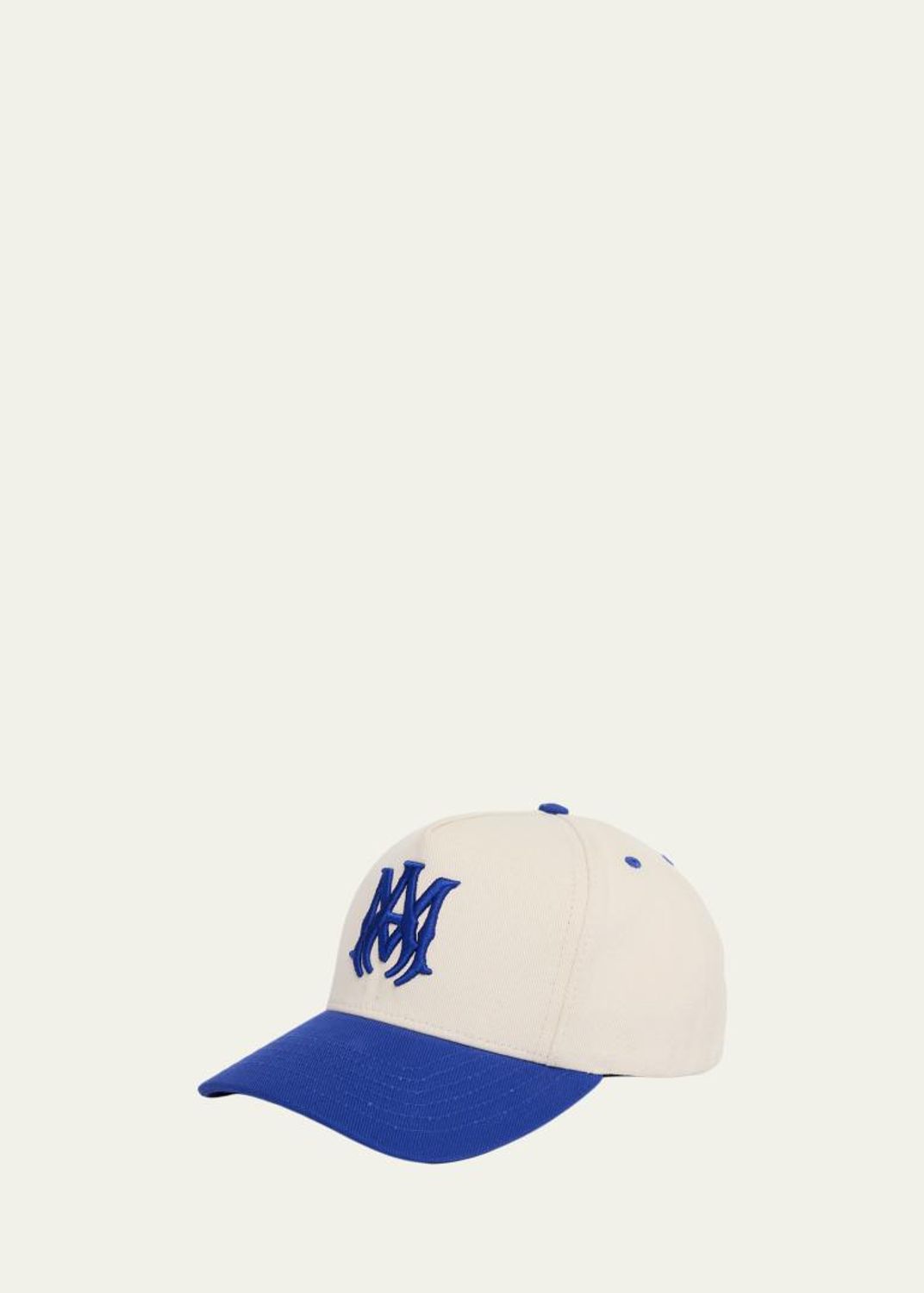 Amiri Men's Denim MA Quad Baseball Cap with Leather Bill