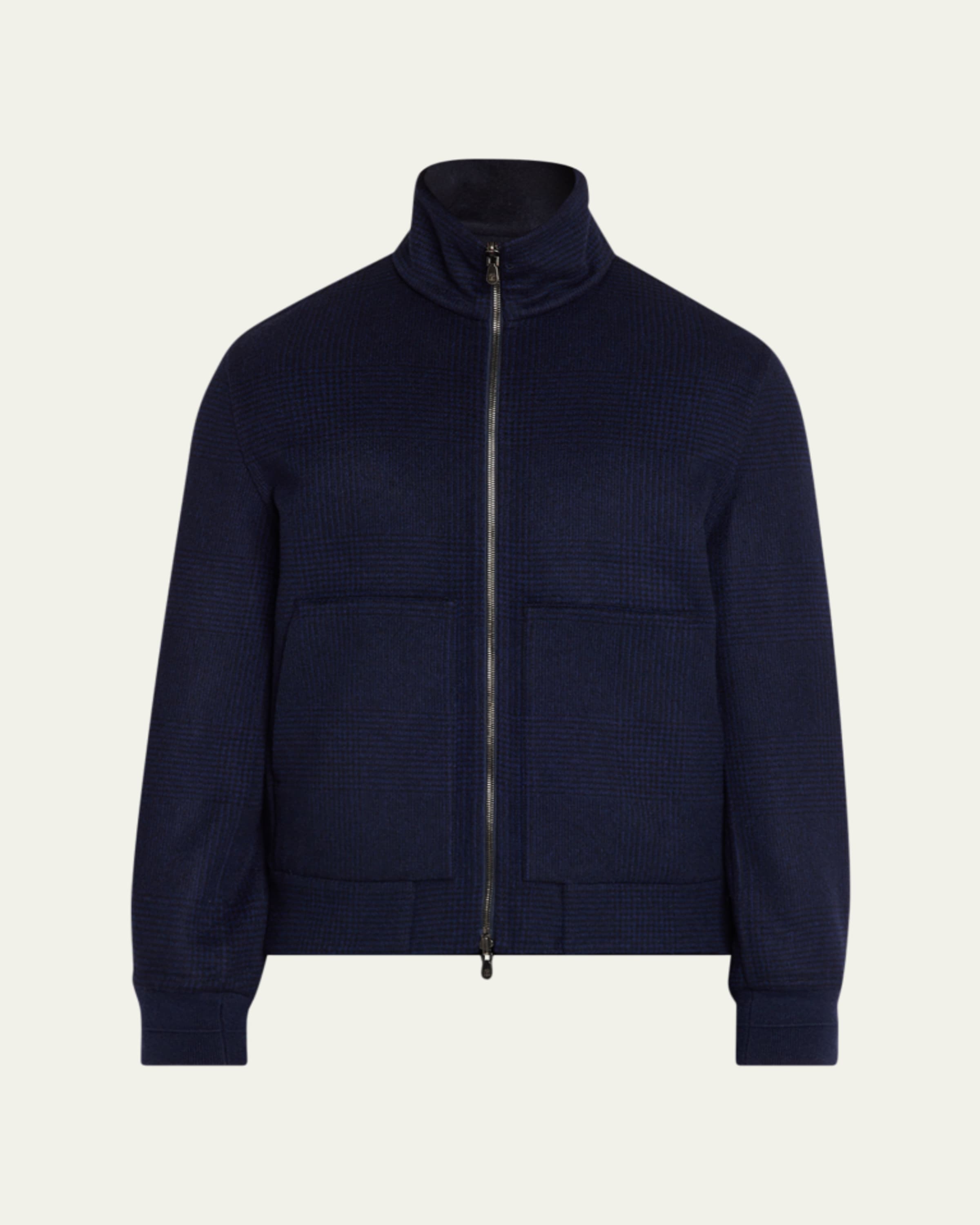 Brunello Cucinelli Men's Full-Zip Nylon and Shearling Jacket with