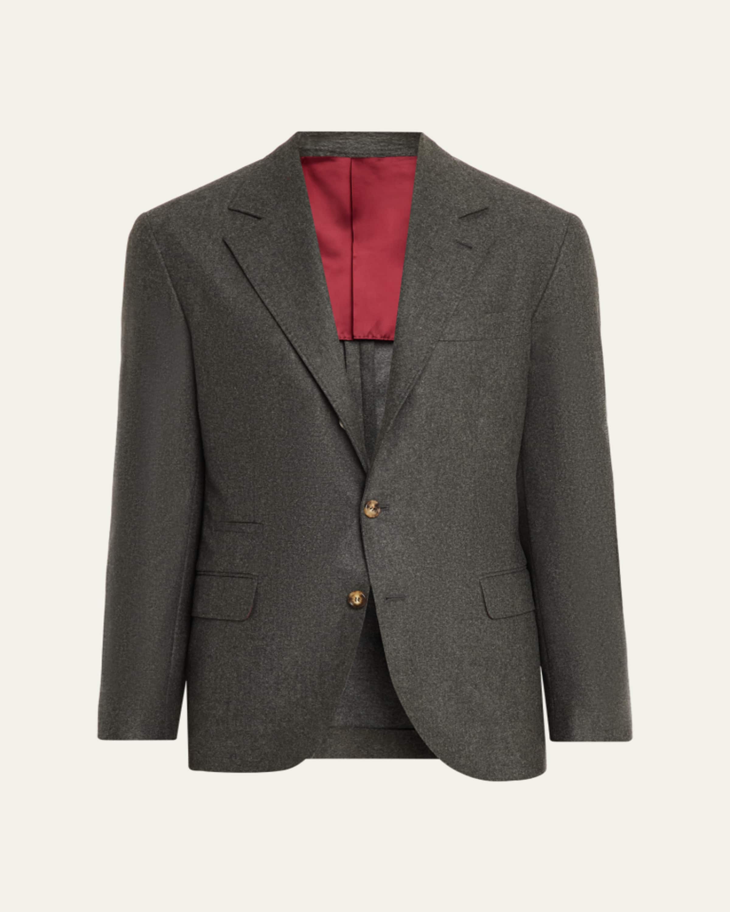 Brunello Cucinelli Men's Linen and Wool Single-Breasted Jacket
