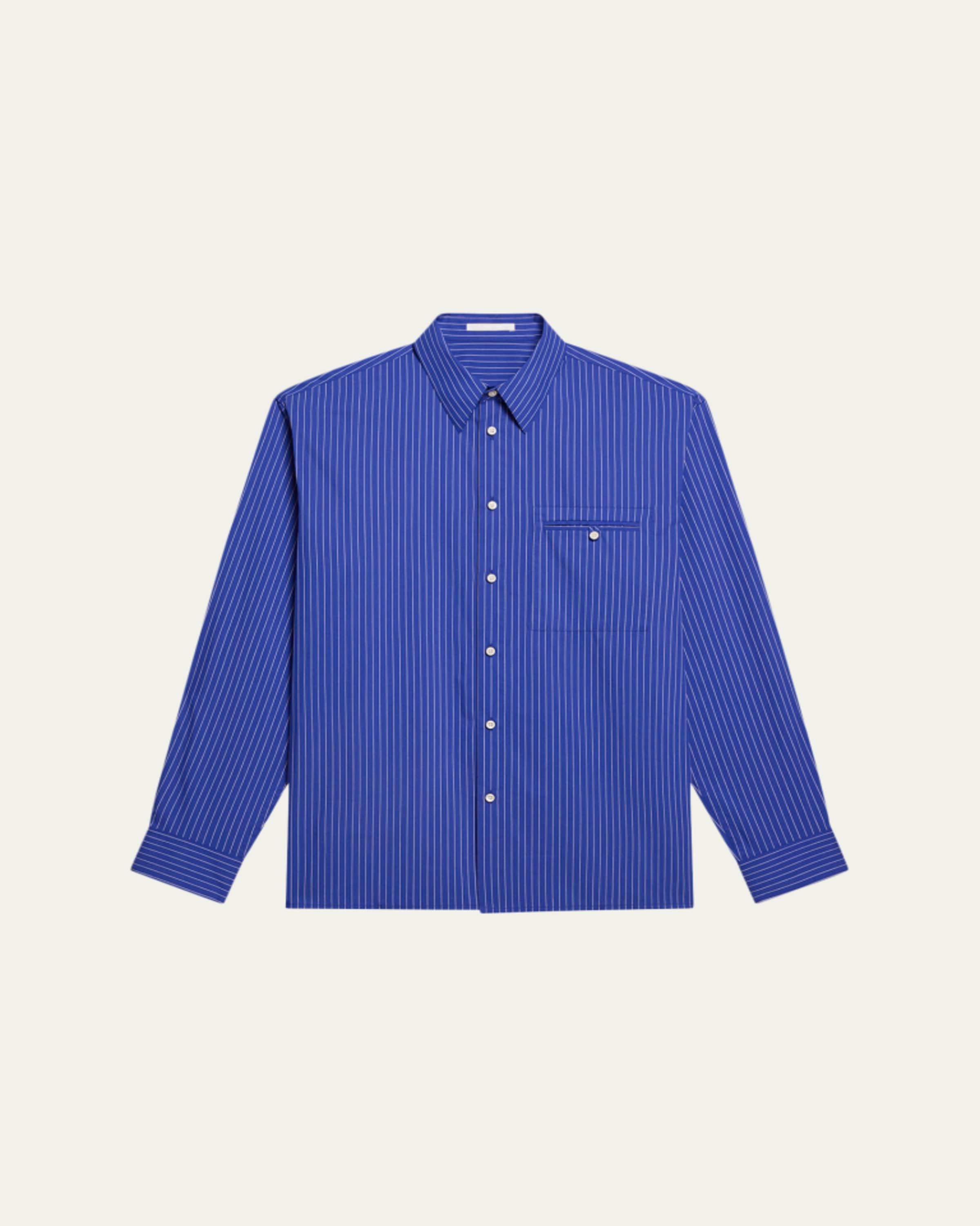 HELMUT LANG 長袖シャツ ダークブルー 40 Helmut Lang Men's Relaxed-Fit Stencil Cotton Tee - Bergdorf Goodman