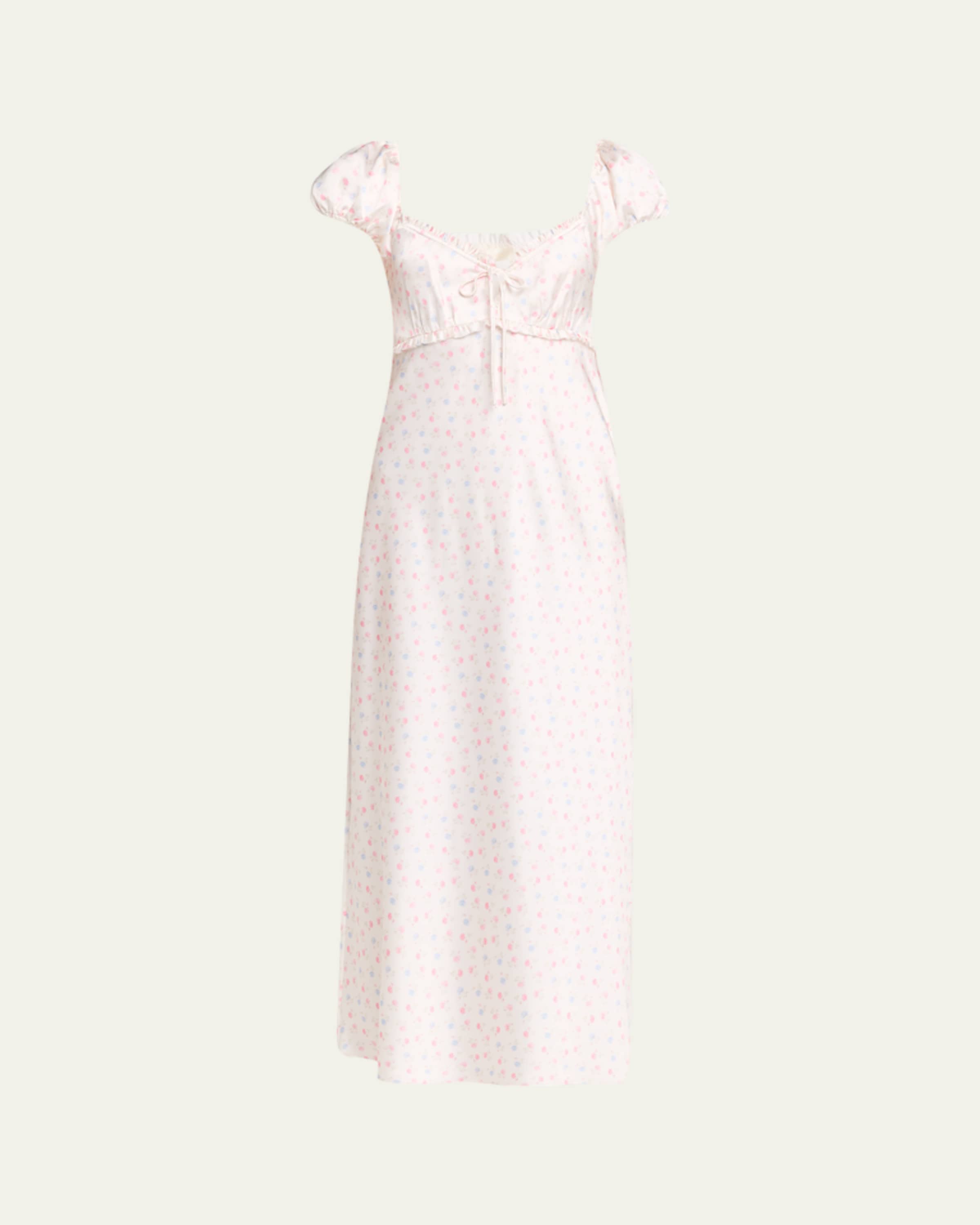 LoveShackFancy Theodore Silk-Blend Floral Maxi Dress - Bergdorf