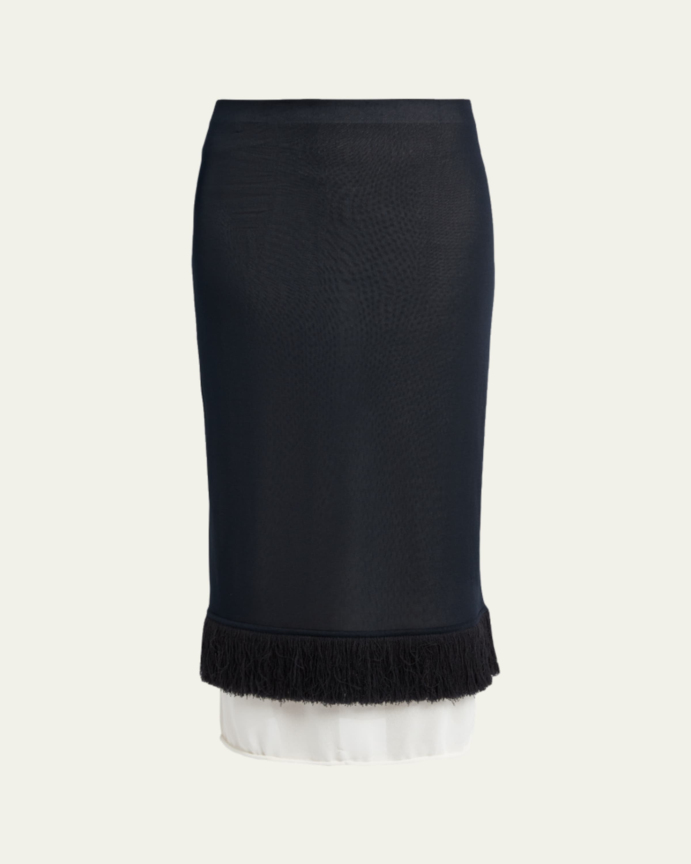 Brandon Maxwell Avery Side-Zip Midi Skirt - Bergdorf Goodman