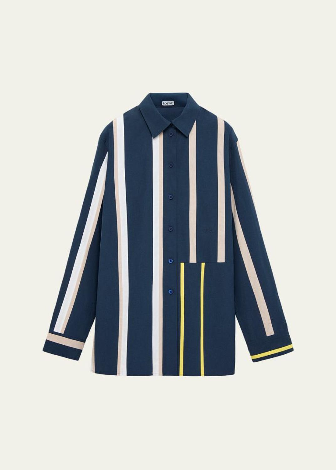 LOEWE x Paula's Ibiza Ruffle-Back Cotton-Blend Button-Down Shirt