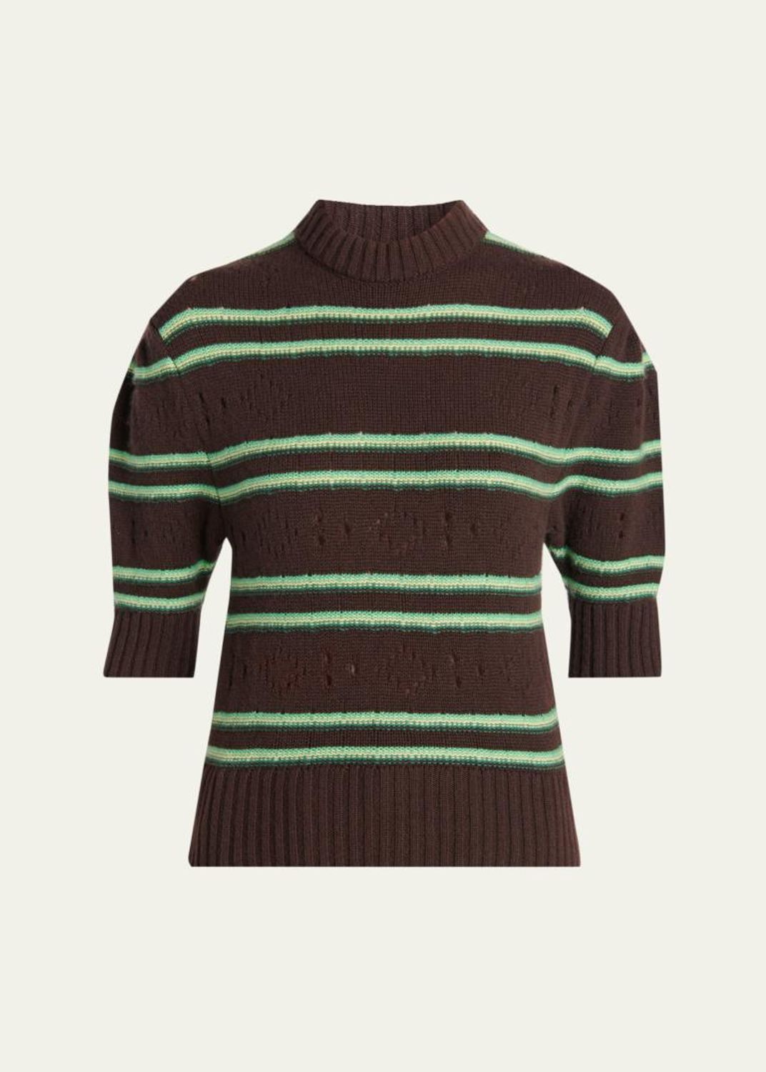 Miu Miu Short-Sleeve Cashmere Henley Sweater - Bergdorf Goodman