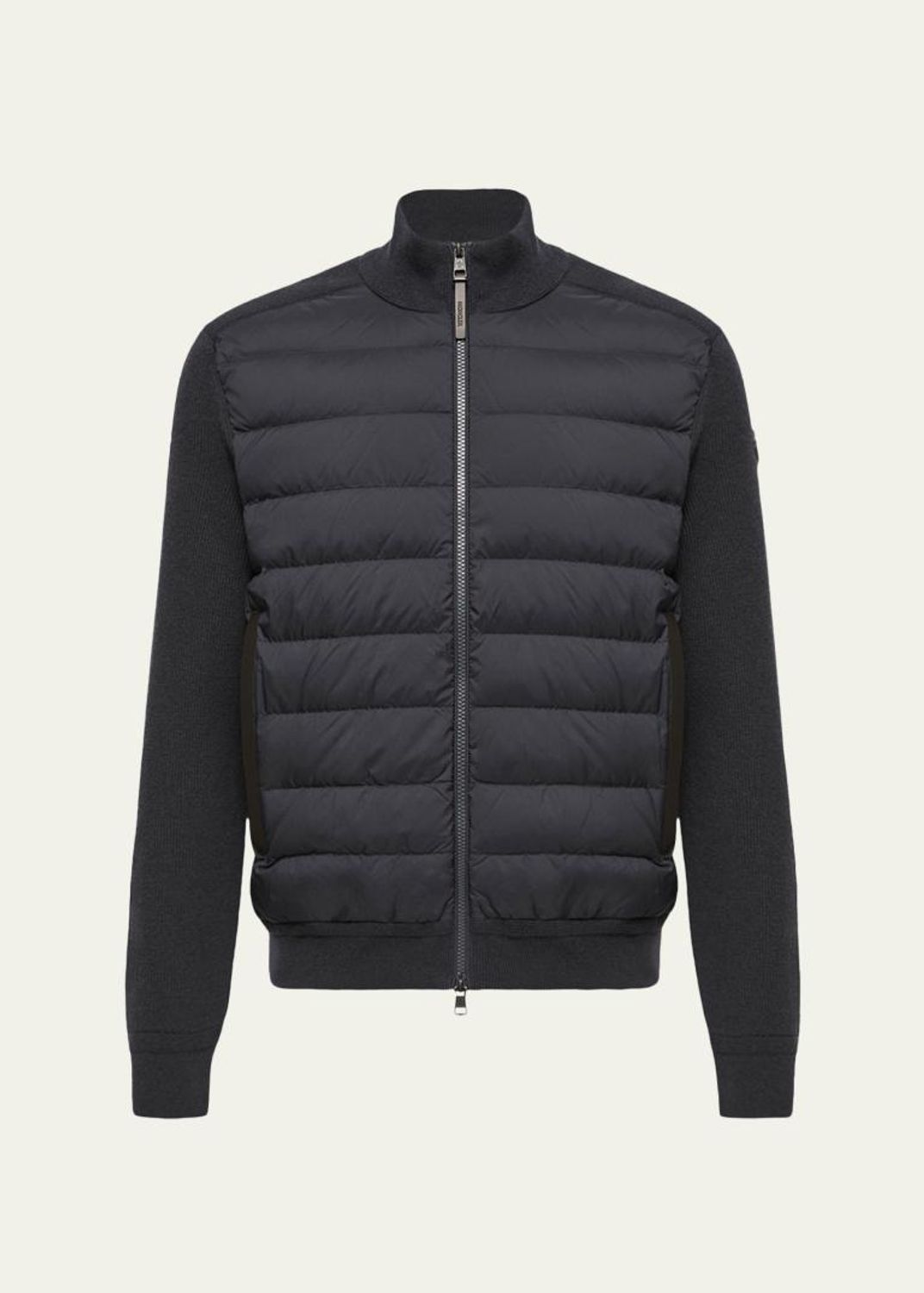 Moncler Men's Padded Wool Full-Zip Cardigan - Bergdorf Goodman
