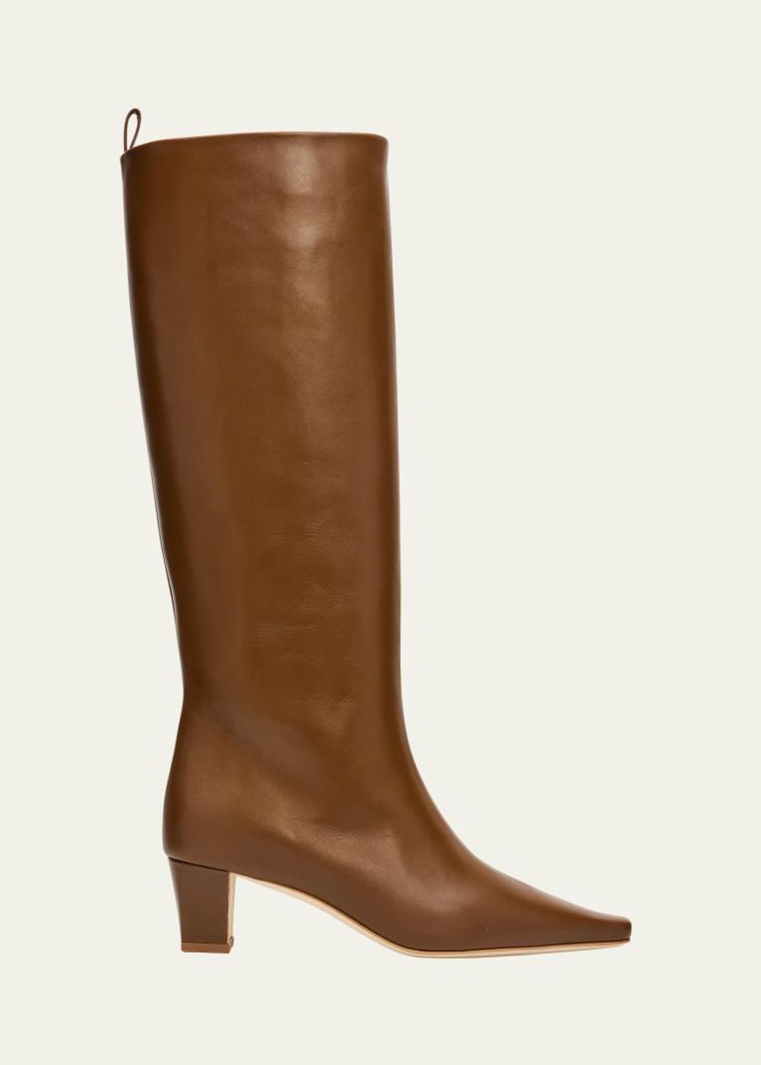 【7/31まで限定値下げ】PRADA　37 ロングブーツ ブラウン　アンティーク Prada Triangle Logo Leather Block-Heel Knee Boots - Bergdorf Goodman