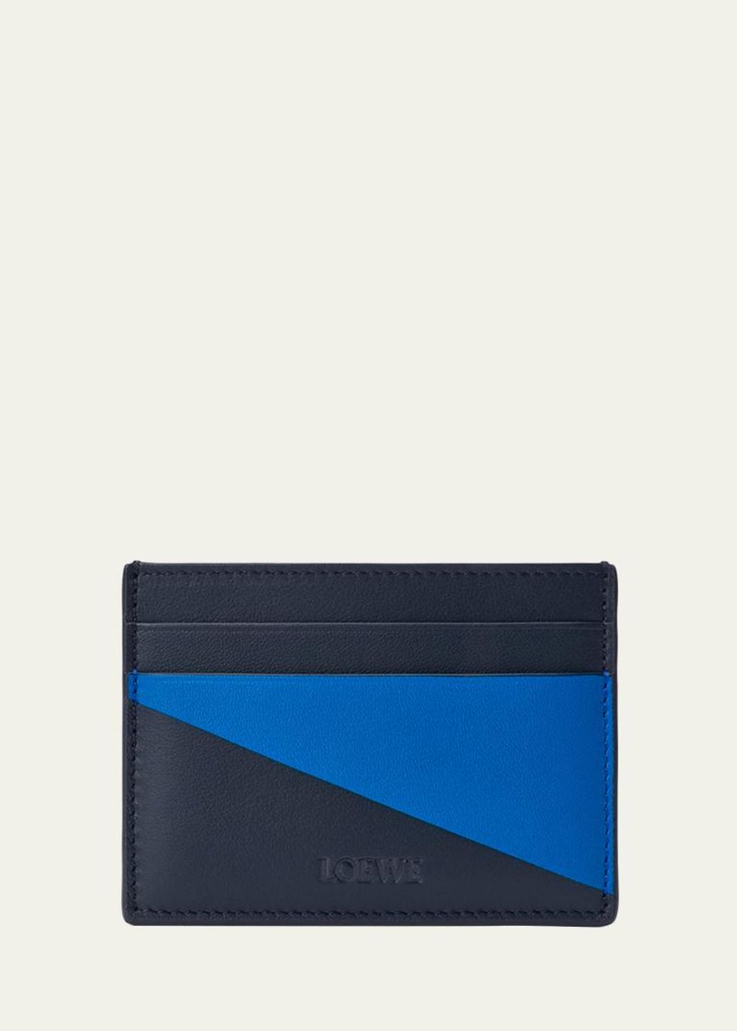 LOEWE ネイビー レザー ケース LOEWE x Albers Men's Plain Leather Cardholder - Bergdorf Goodman
