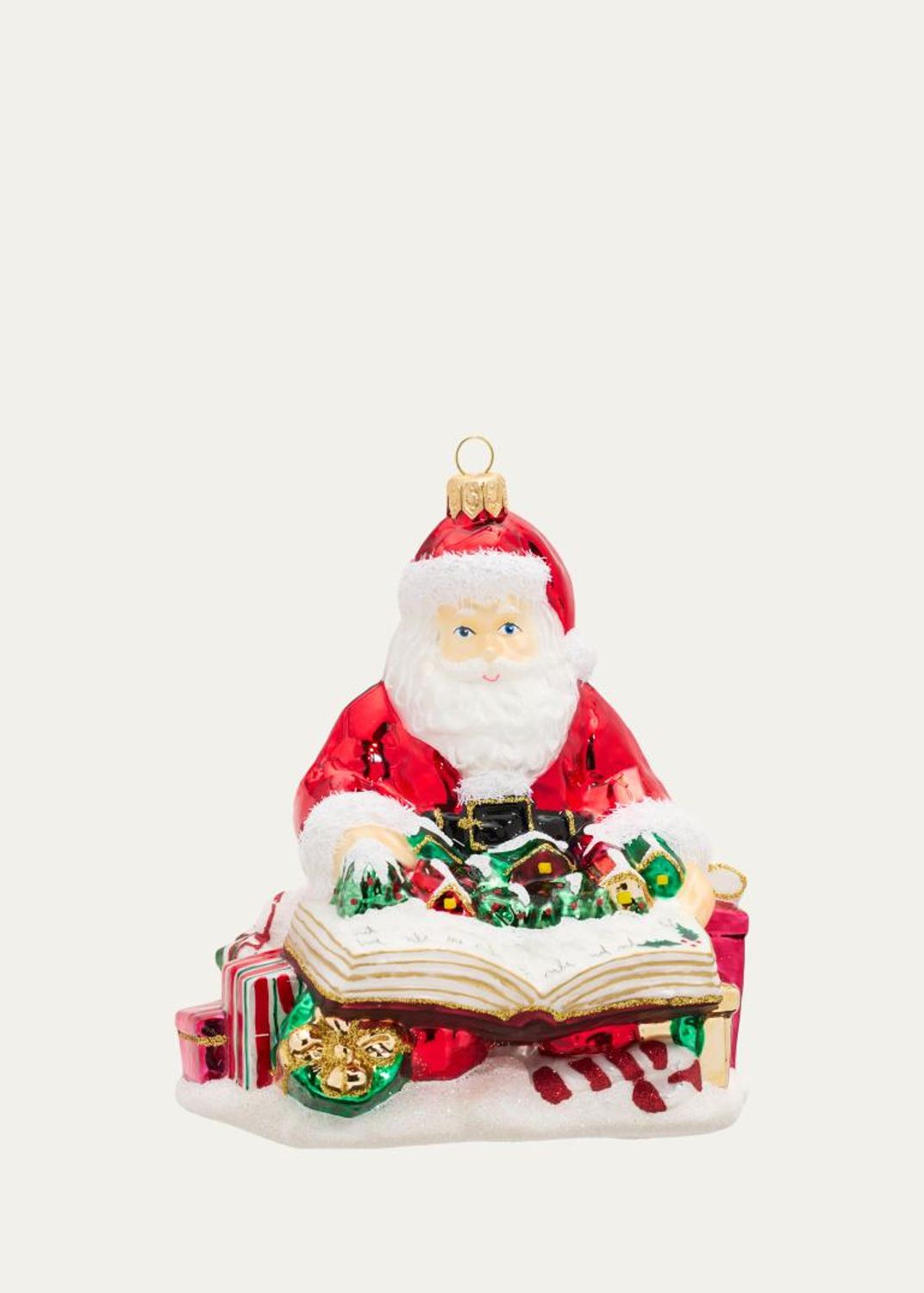 John Huras Santa On Sleigh Glass Ornament - Bergdorf Goodman
