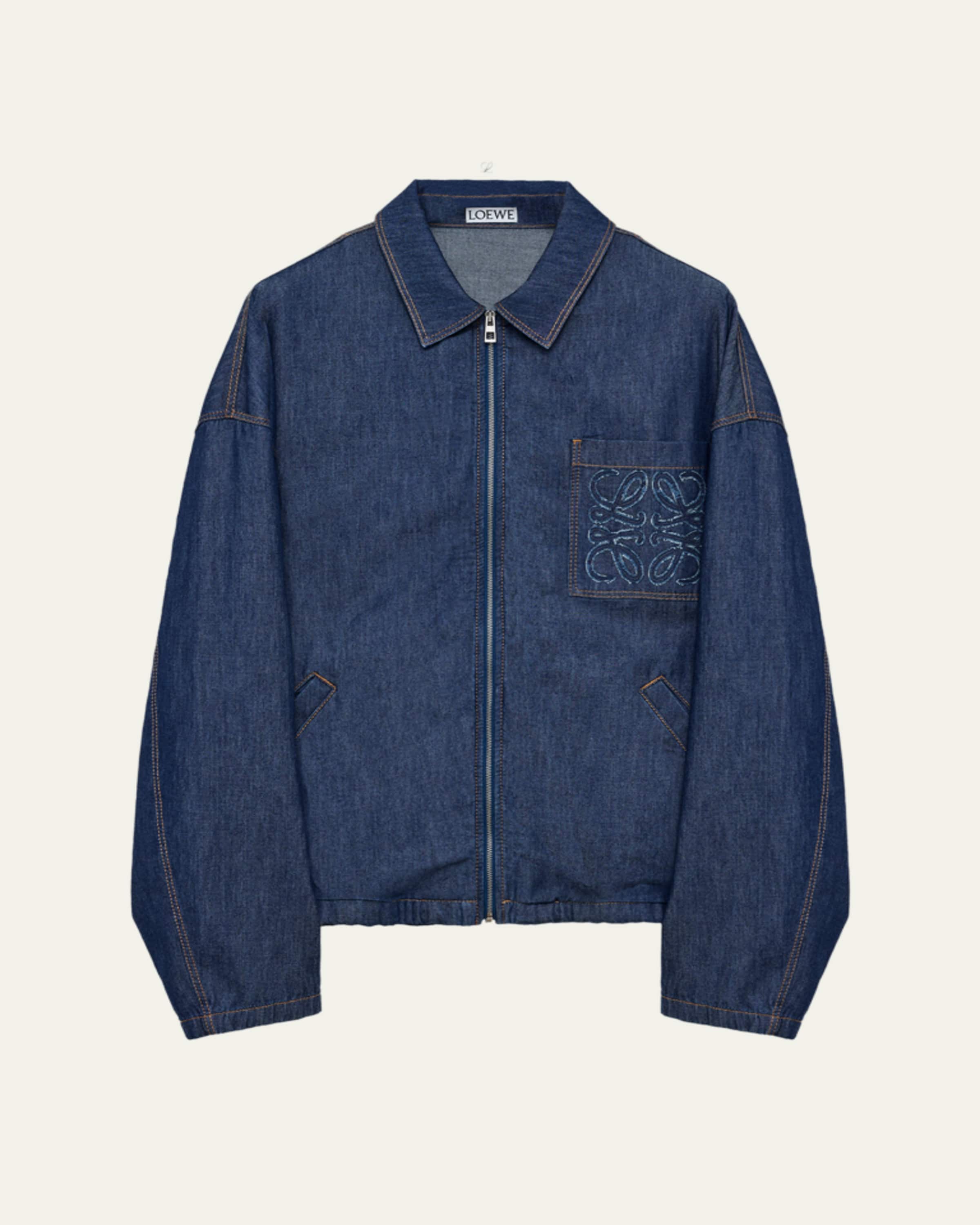 Loewe Men's Anagram Elbow Trucker Jacket - Bergdorf Goodman