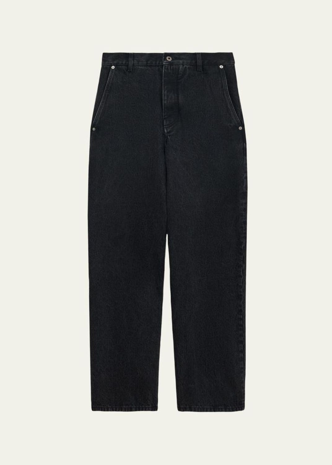 1989 PG 黒 スリムフィットパンツ LOEWE Men's Leather Label Baggy-Fit Pleated Jeans - Bergdorf Goodman