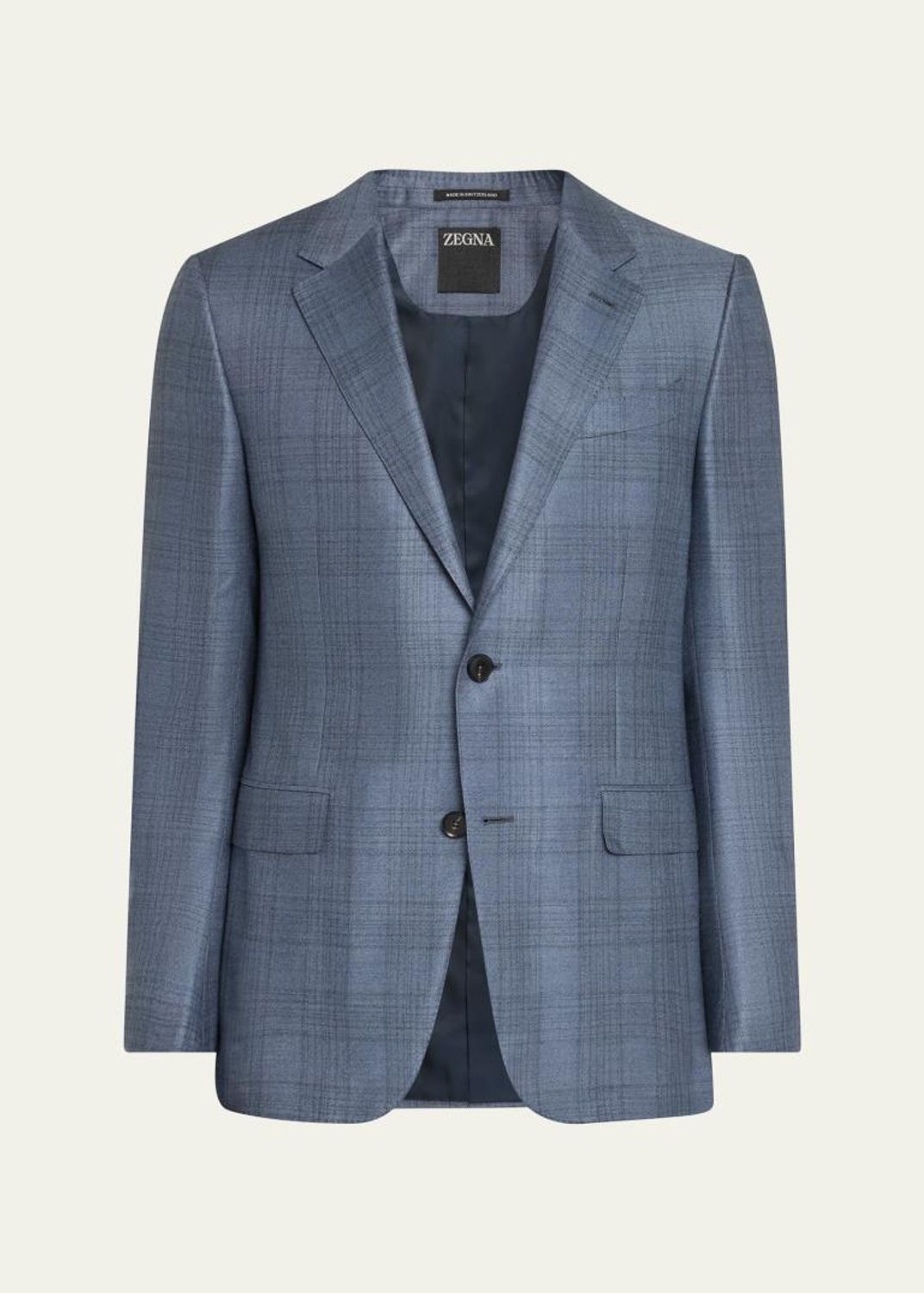 ZEGNA Men's Melange Windowpane Winter Crossover Sport Coat
