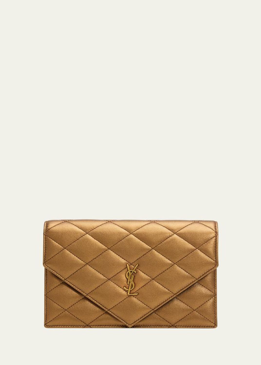 Saint Laurent Cassandre YSL Monogram Large Pouch in Smooth Leather