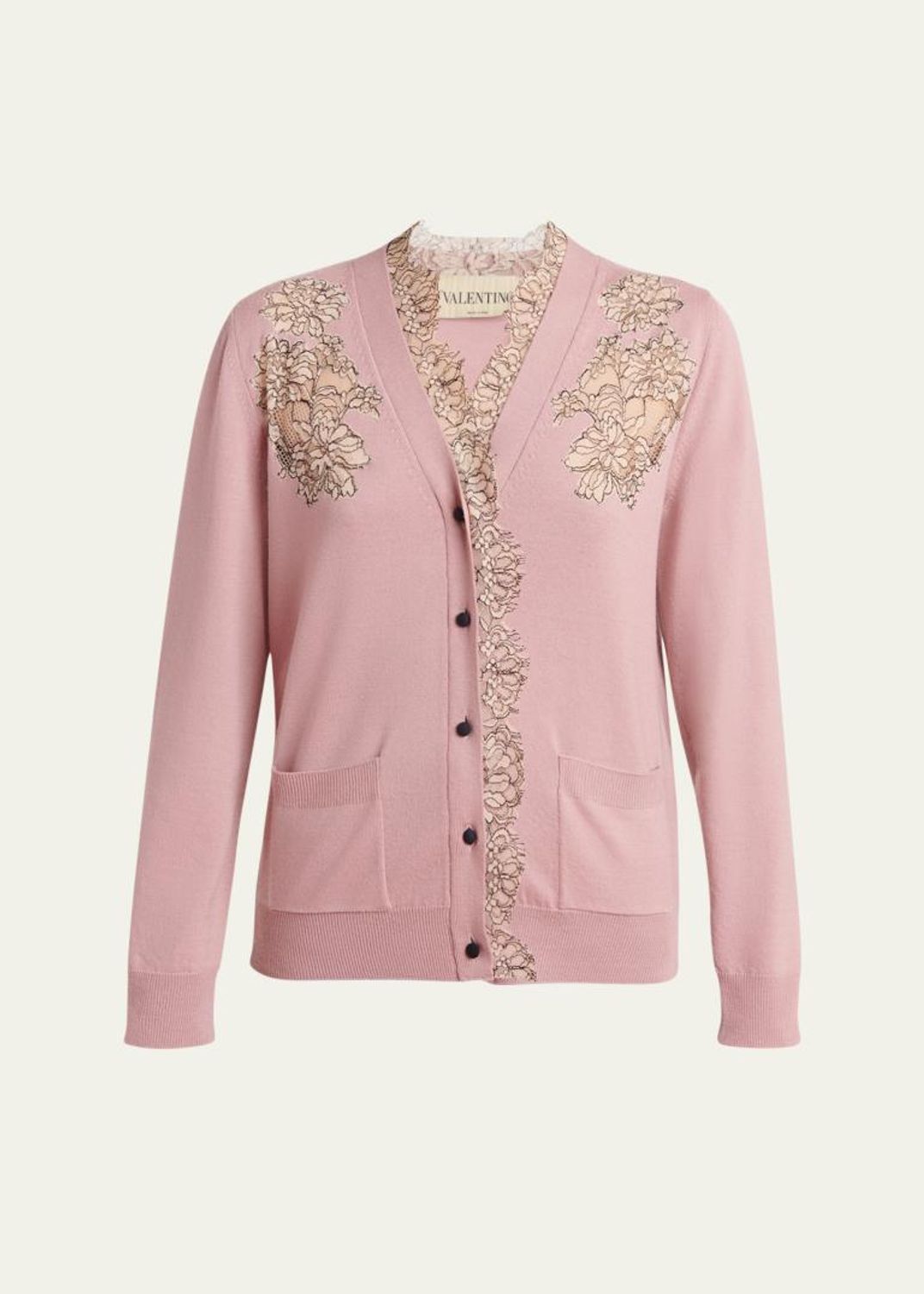 Valentino Garavani Floral-Print Mohair V-Neck Cardigan - Bergdorf
