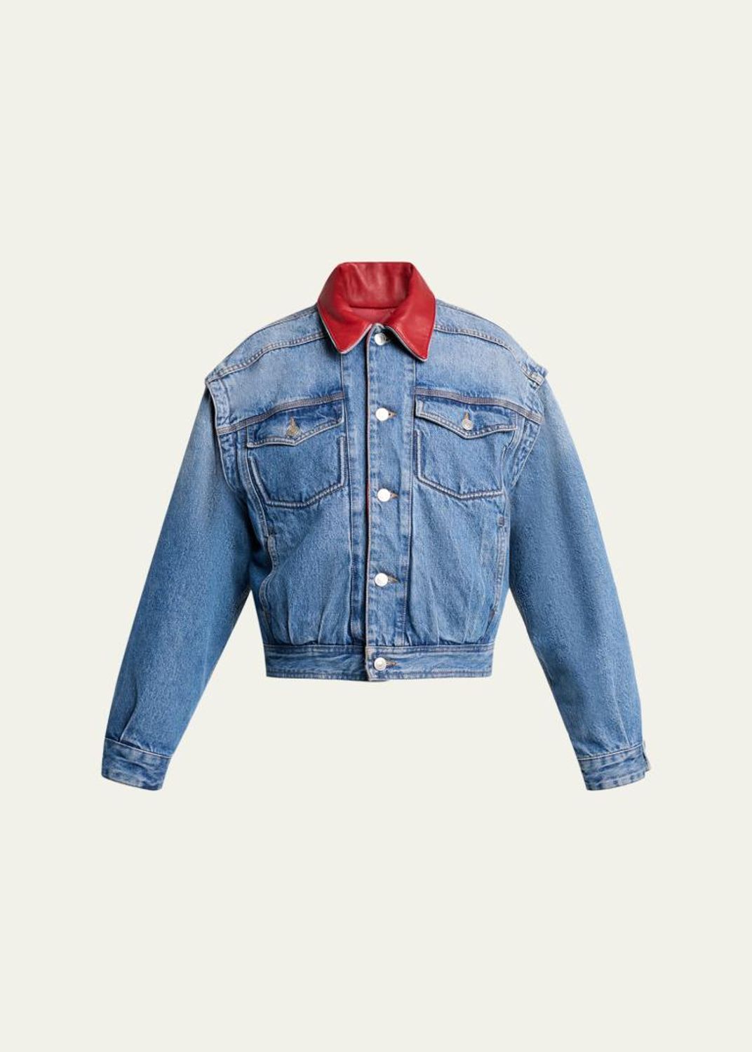 Isabel Marant Pimia Faux-Fur Lined Denim Jacket - Bergdorf Goodman