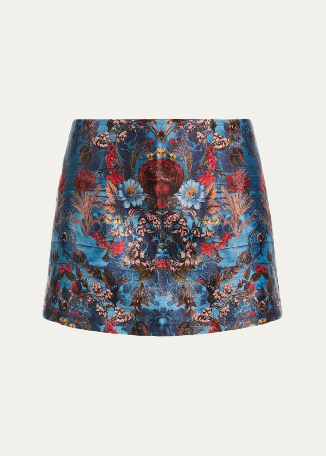 ALICE + OLIVIA Carter Pleated Denim Mini Skirt - Bergdorf Goodman