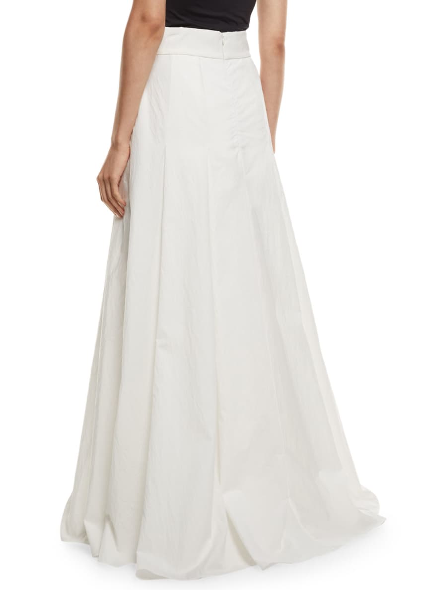 Brunello Cucinelli Slit-Leg Poplin Maxi Skirt Image 2 of 3