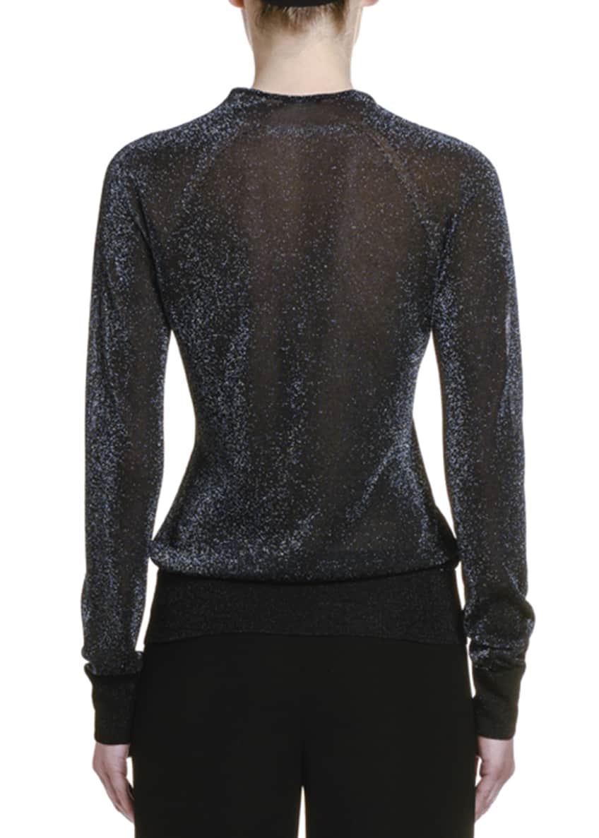 Giorgio Armani Shimmer V-Neck Sweater Image 2 of 3