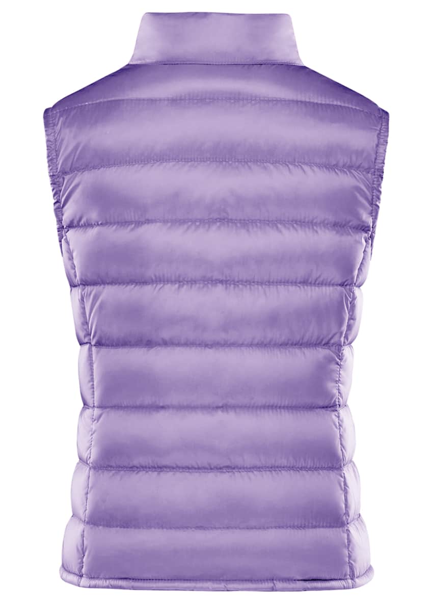 Moncler Girl's Liane Quilted Snap Front Vest, Size 4-6 Image 2 of 2