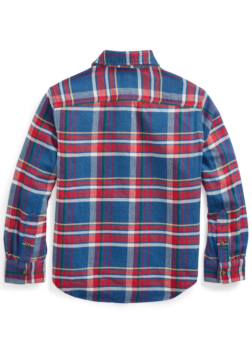 Ralph Lauren Childrenswear Boy's Plaid Button-Down Shirt, Size 5-7 Image 2 of 2