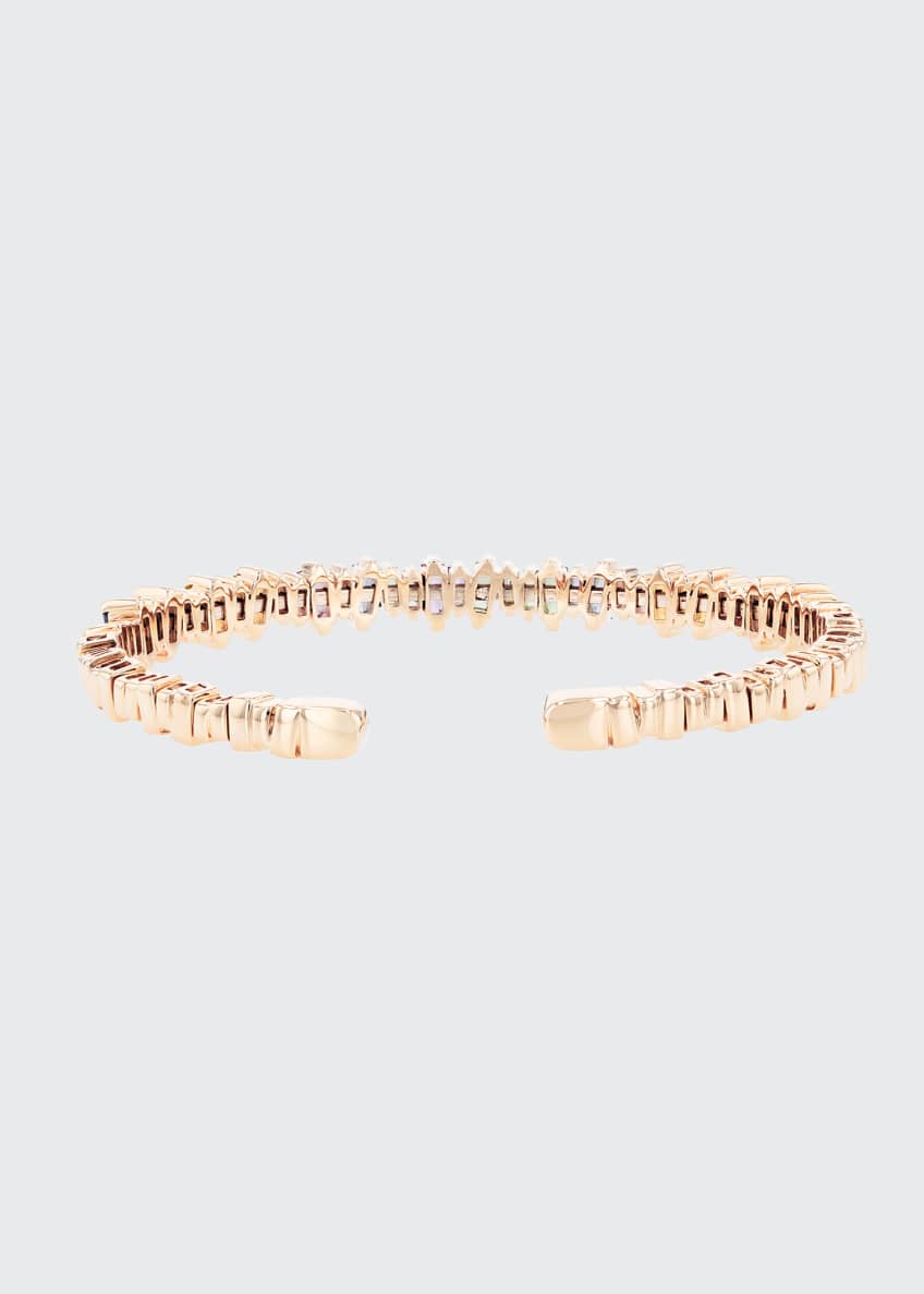 Suzanne Kalan 18k Rose Gold Pastel Sapphire and Diamond Bangle Image 2 of 2