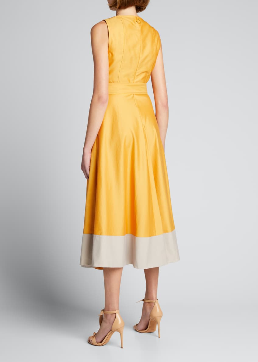 Akris punto Sleeveless Belted Midi Dress Image 2 of 5