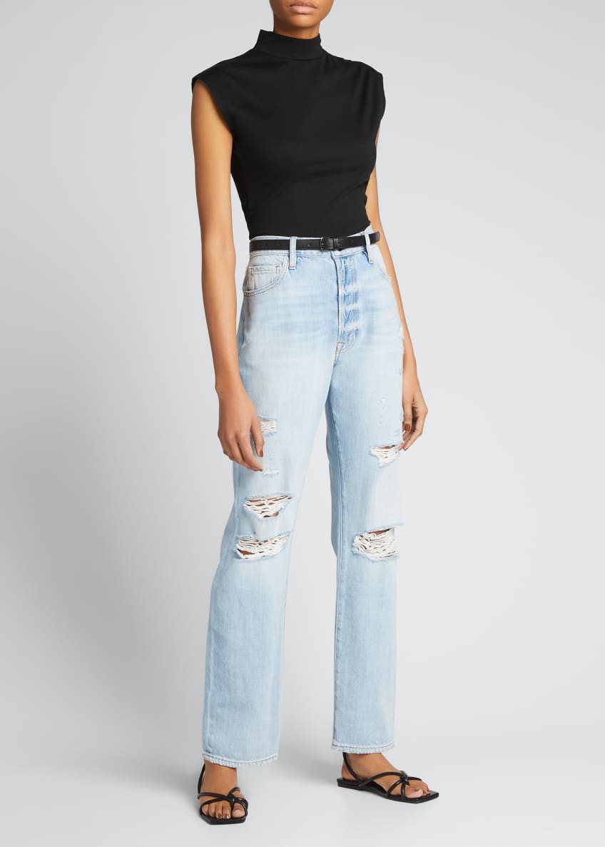 FRAME Le Slouch Distressed Straight-Leg Jeans Image 1 of 6