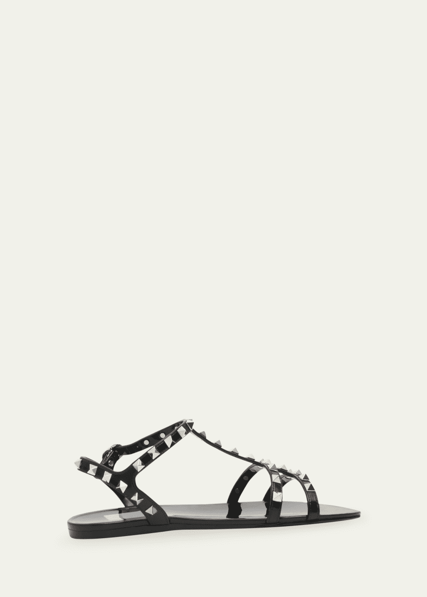 Valentino Garavani Rockstud Jelly Flat Gladiator Sandals Image 2 of 6