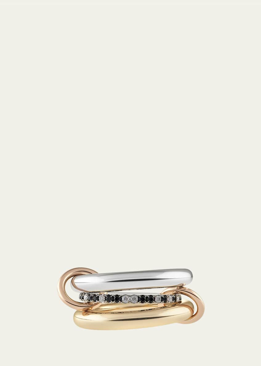 Spinelli Kilcollin Libra 18k Gold & Silver 3-Link Ring w/ Micropave Diamonds Image 1 of 3