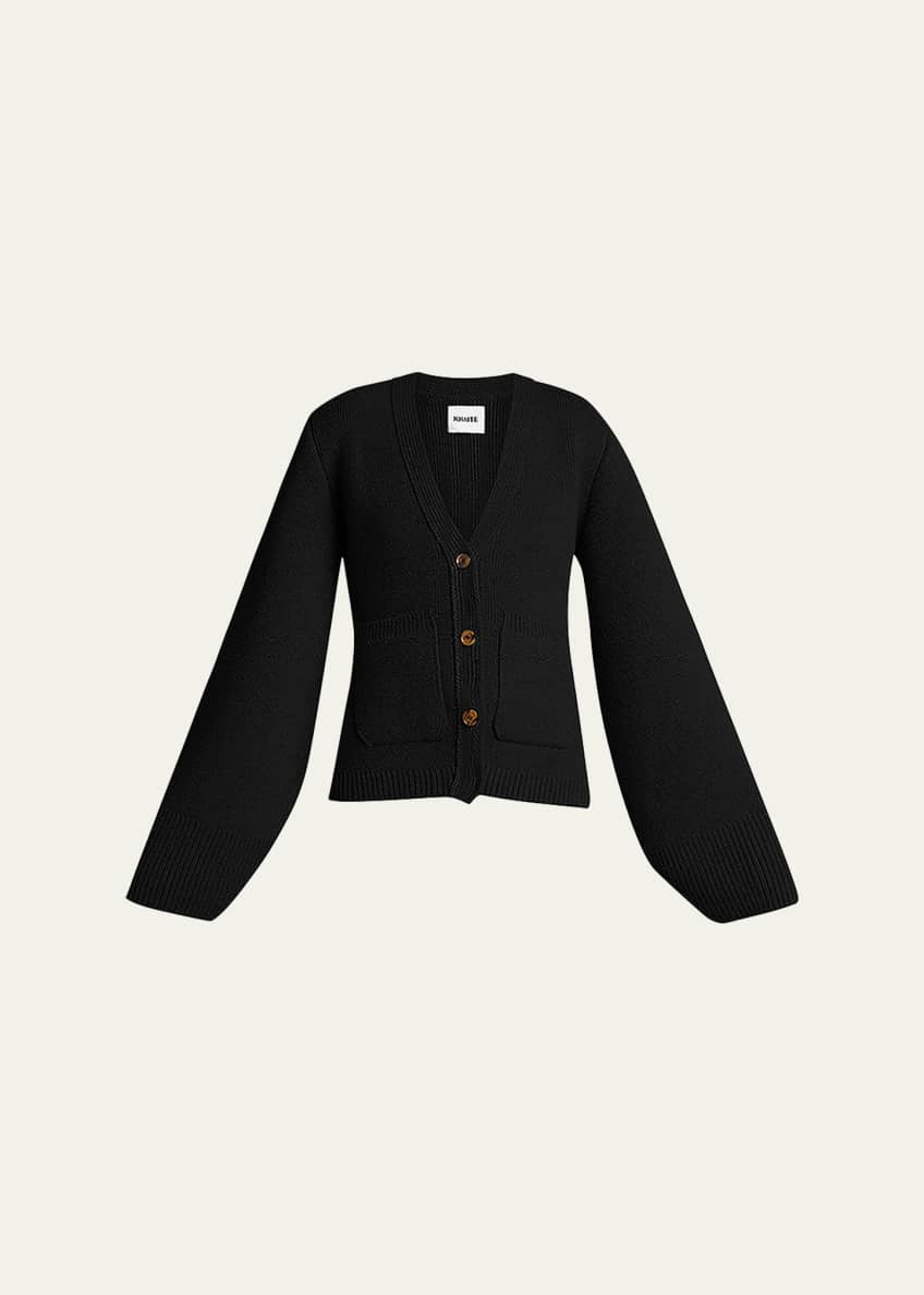 Khaite Scarlet Cashmere Cropped Cardigan Image 1 of 7