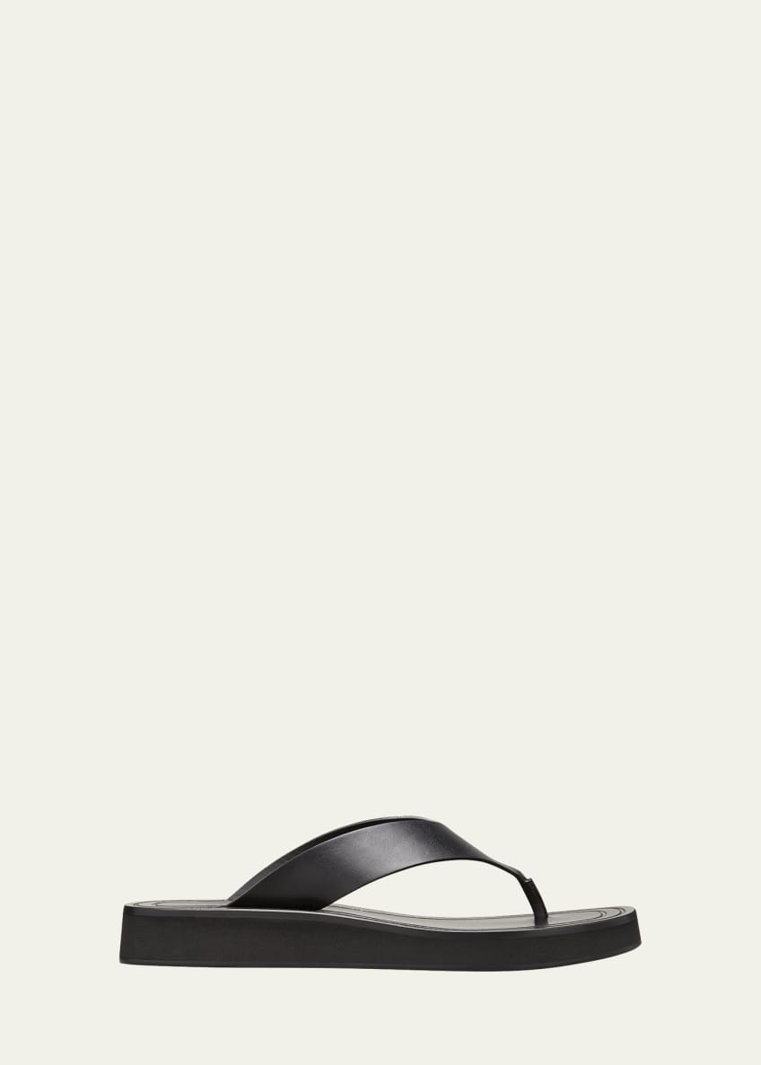 THE ROW Ginza Flip-Flop Smooth Calfskin Sandals Image 1 of 6