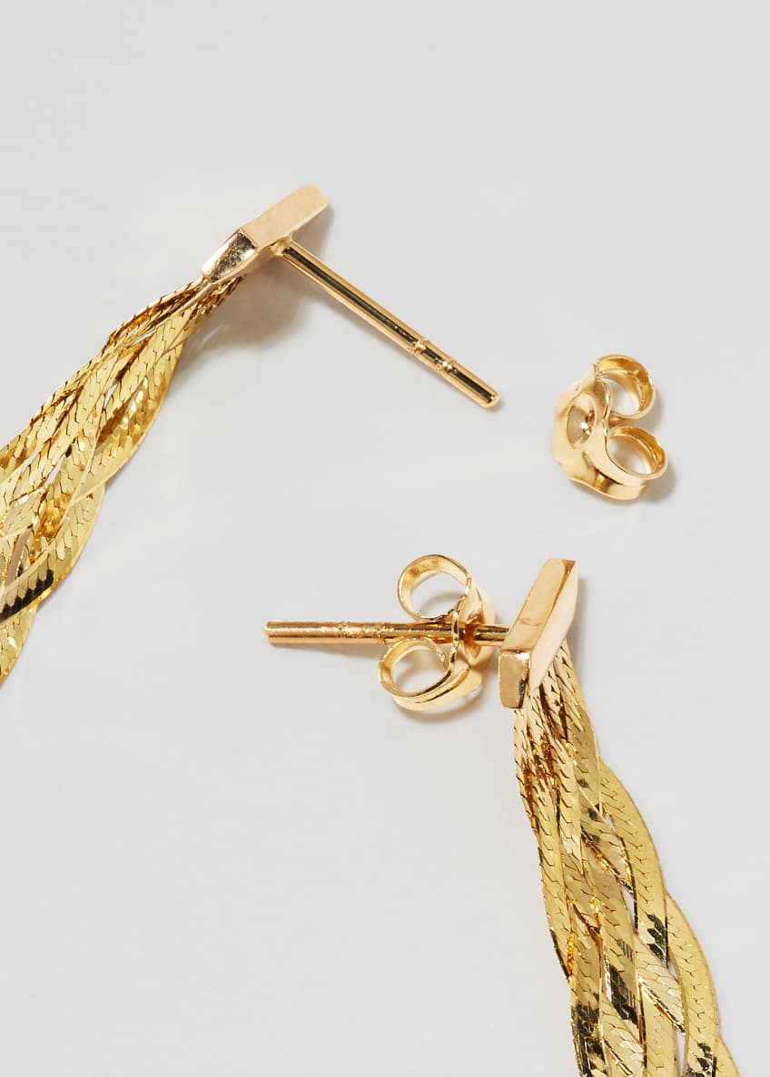 Lana 14k Braided Liquid Linear Fringe Earrings Bergdorf Goodman