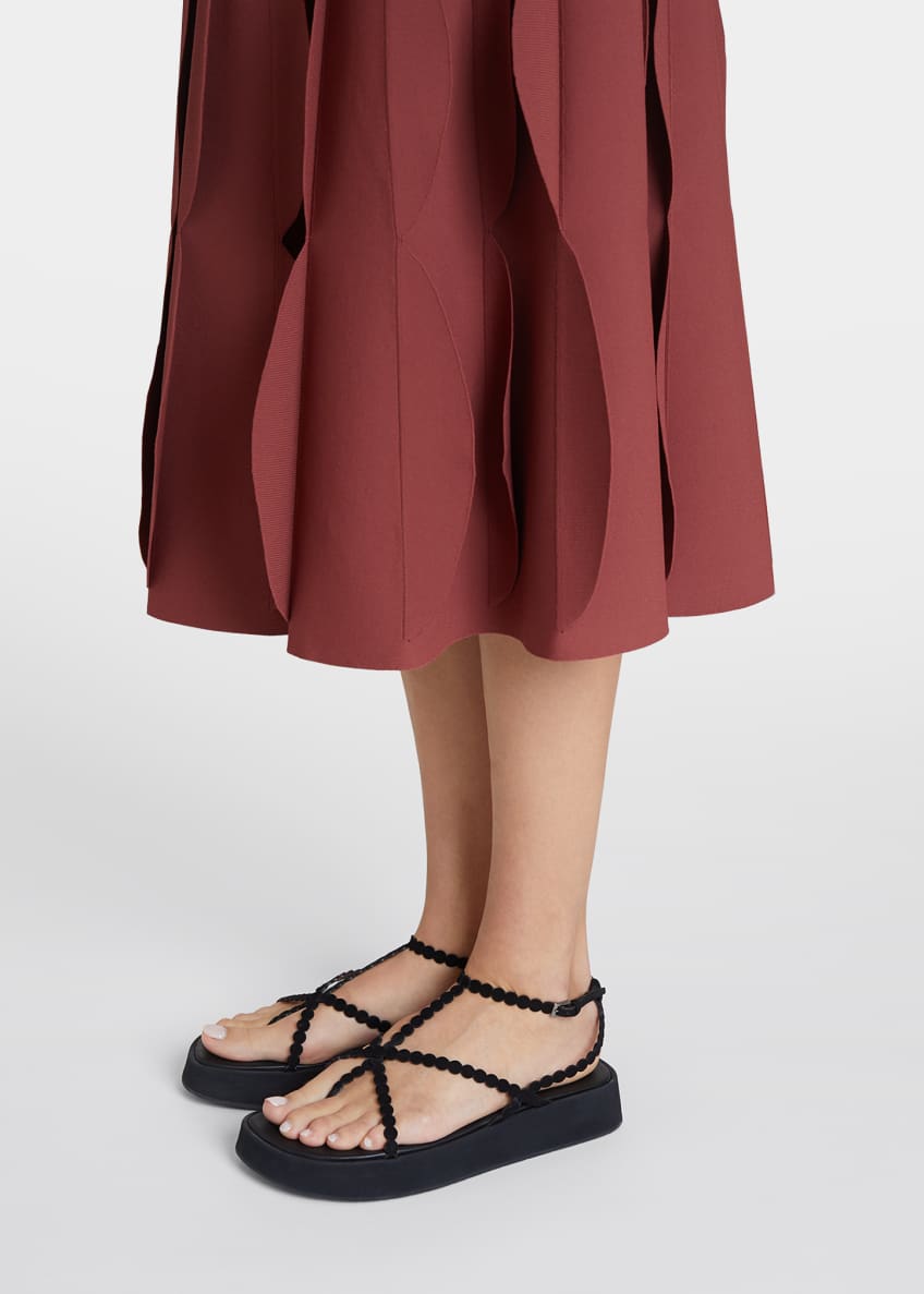 ALAIA Dot Leather Ankle-Strap Platform Sandals Image 2 of 5