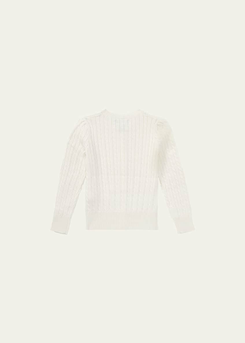 Ralph Lauren Childrenswear Girl's Cable-Knit Ribbed Cardigan, Size 2-6X Image 2 of 2