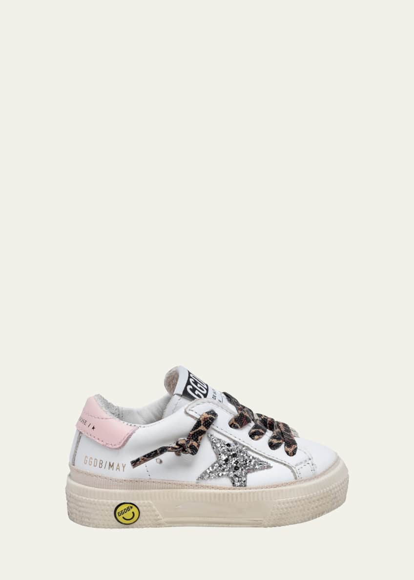 Golden Goose Girl's May Glitter Leopard-Print Low-Top