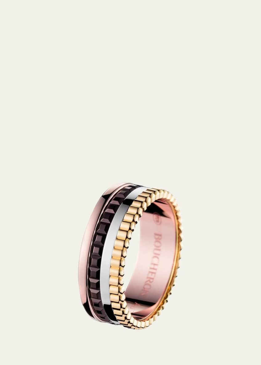 Boucheron Quatre Small Ring in Tricolor Gold and Brown PVD - Bergdorf ...