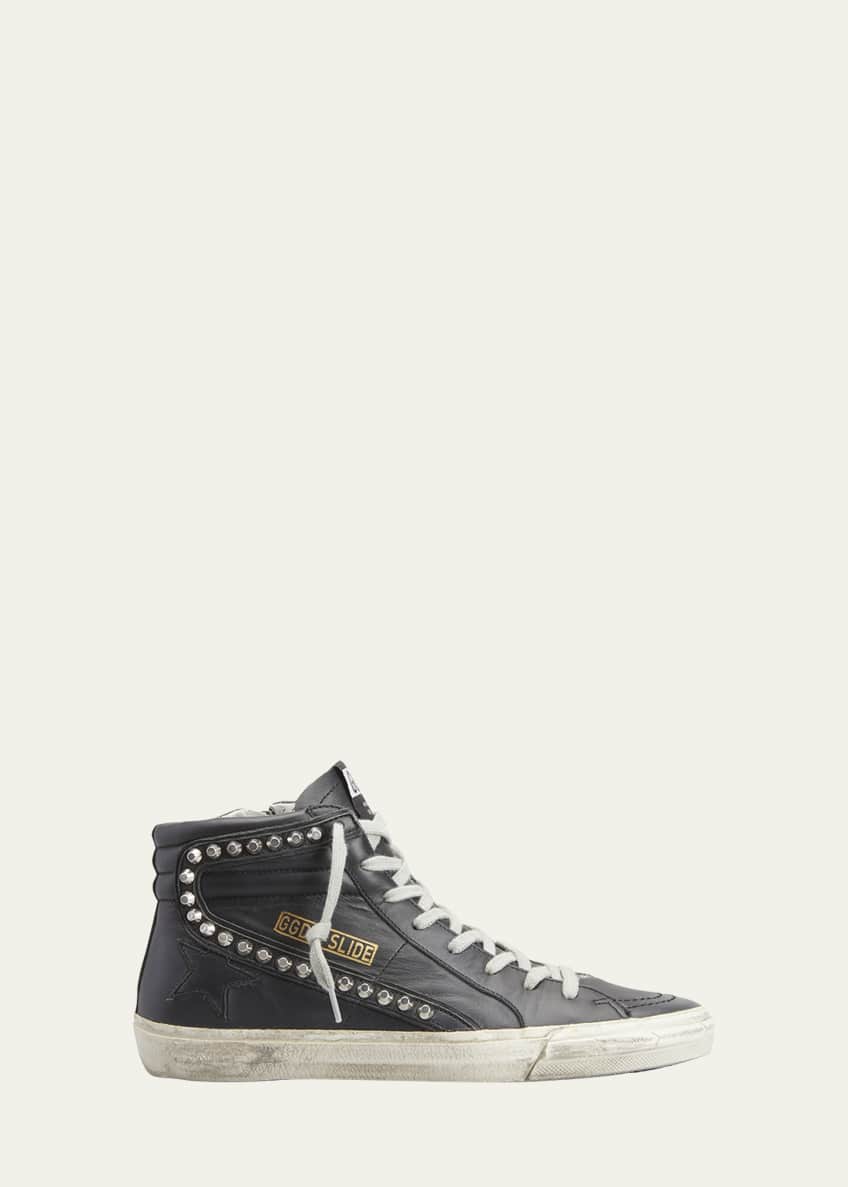 Leather online studded converse