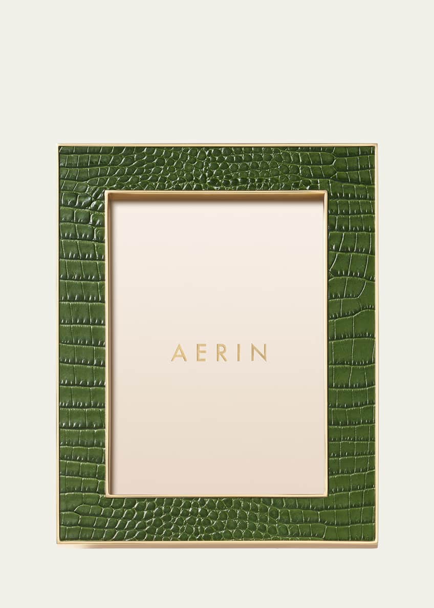 Aerin for Visual Comfort Signature Classic Crocodile Leather Frame, 5x7 Bergdorf Goodman