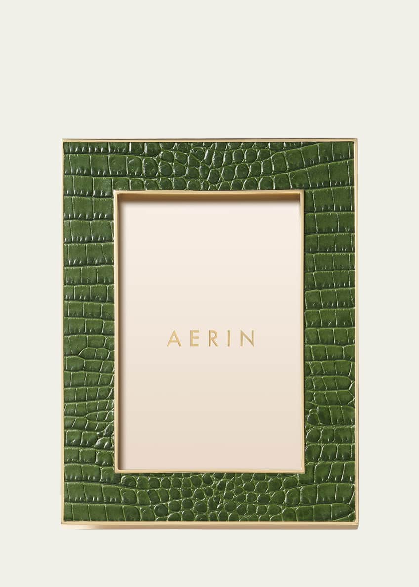 Aerin for Visual Comfort Signature Classic Crocodile Leather Frame, 4x6