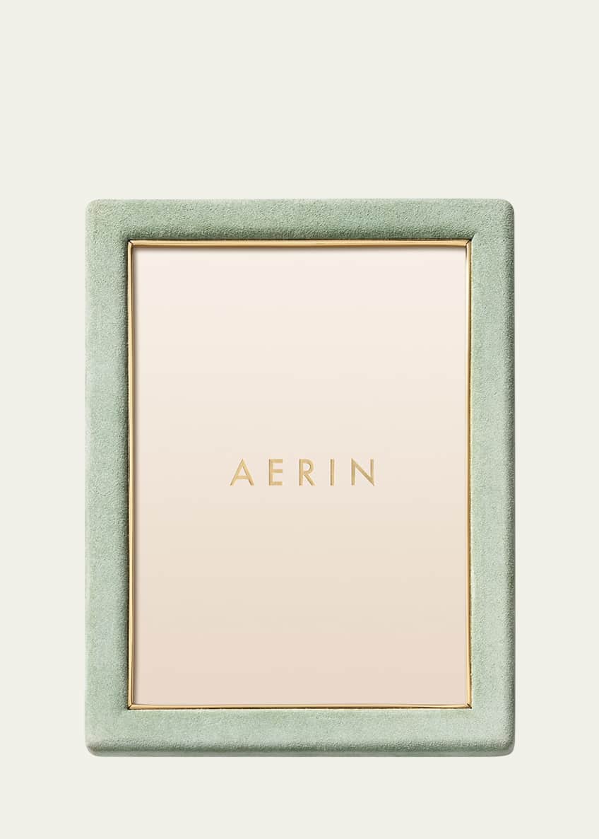 Aerin Sage Piero Suede Frame, 5x7 Bergdorf Goodman