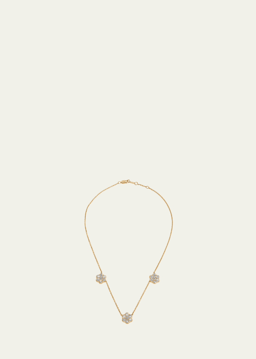 Bayco 18K Gold and Diamond Flower Station Necklace, Medium Bergdorf