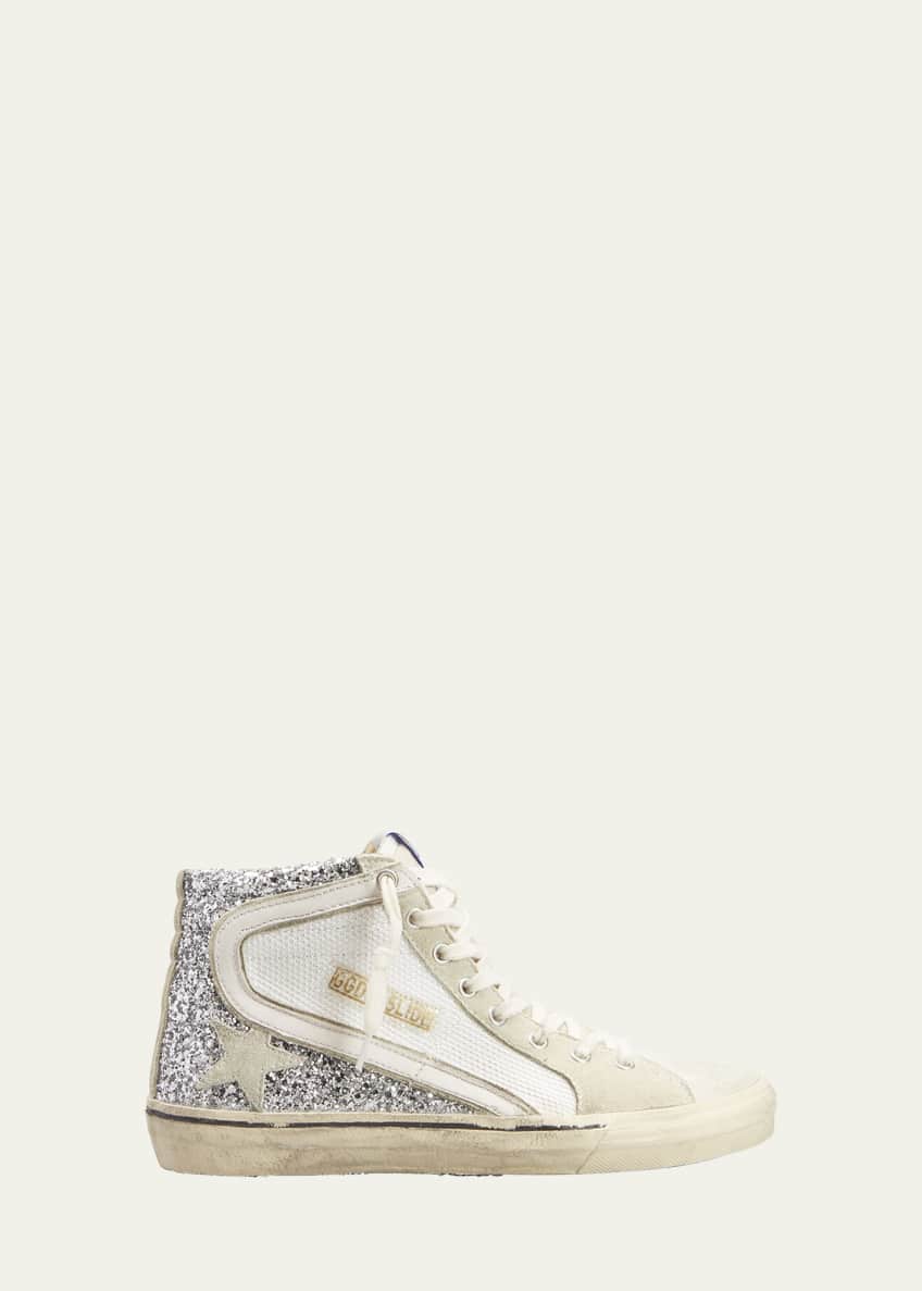 Golden goose silver glitter high tops new arrivals