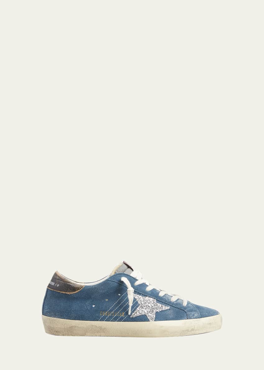 Golden Goose Superstar Suede Glitter Low Top Sneakers